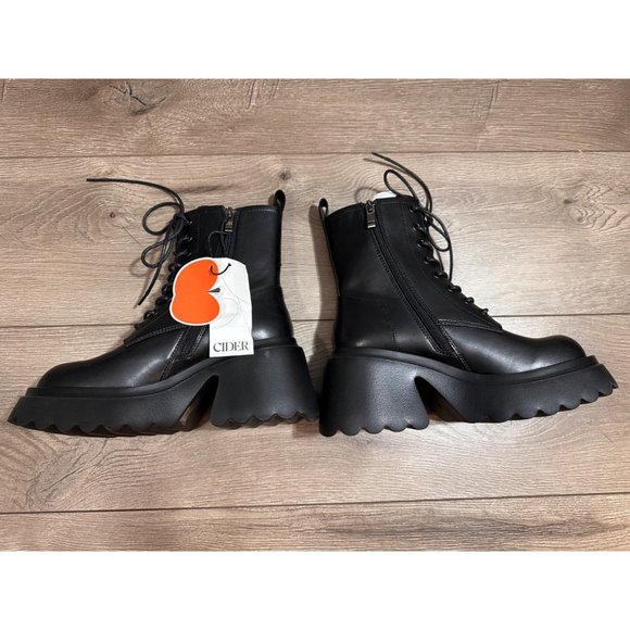 Cider NWT Chunky Block HeelFaux Leather Chelsea Boot 6 - Picture 6 of 12